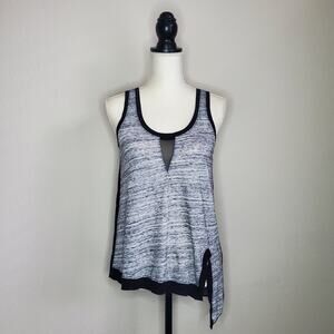 Ogle Black and Gray Asymmetrical Tank Top Small